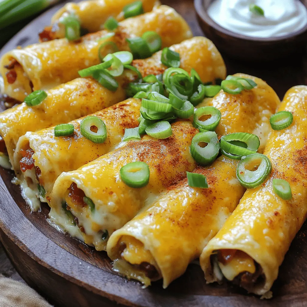 To make these tasty roll ups, gather these main ingredients: - 6 large flour tortillas - 8 oz cream cheese, softened - 1 cup shredded cheddar cheese - 1 cup cooked bacon, crumbled - 1/4 cup green onions, finely sliced - 1 teaspoon garlic powder - Salt and pepper to taste - 1 teaspoon olive oil (for greasing)