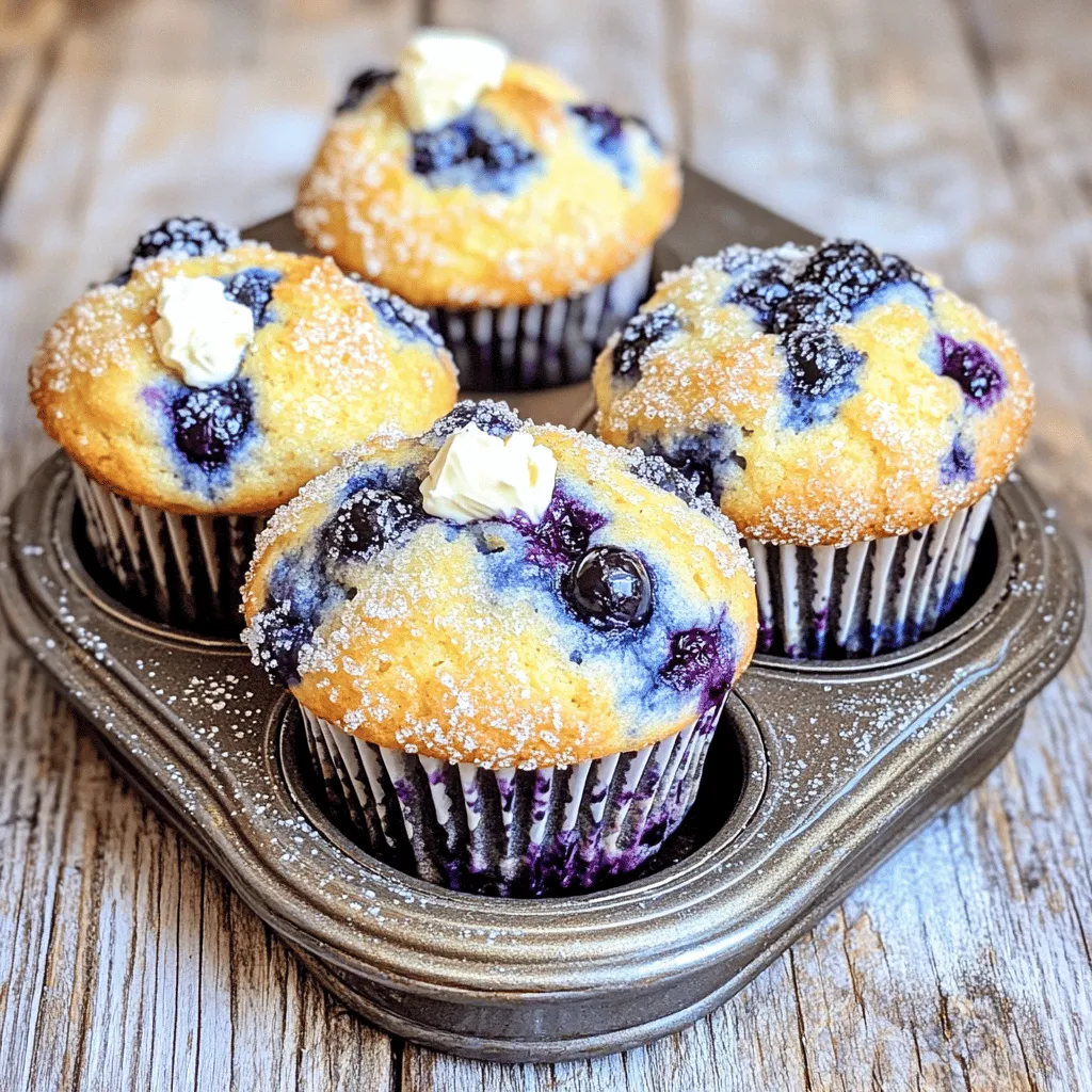 To make blueberry cream cheese muffins, you need simple ingredients. The key items include both all-purpose and whole wheat flour. These flours give the muffins a nice texture. You also need baking powder, baking soda, and salt for rising and flavor.