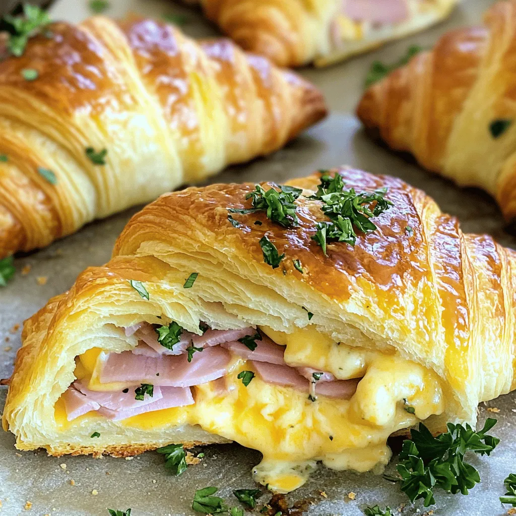 Savory Baked Ham and Cheese Croissants Recipe