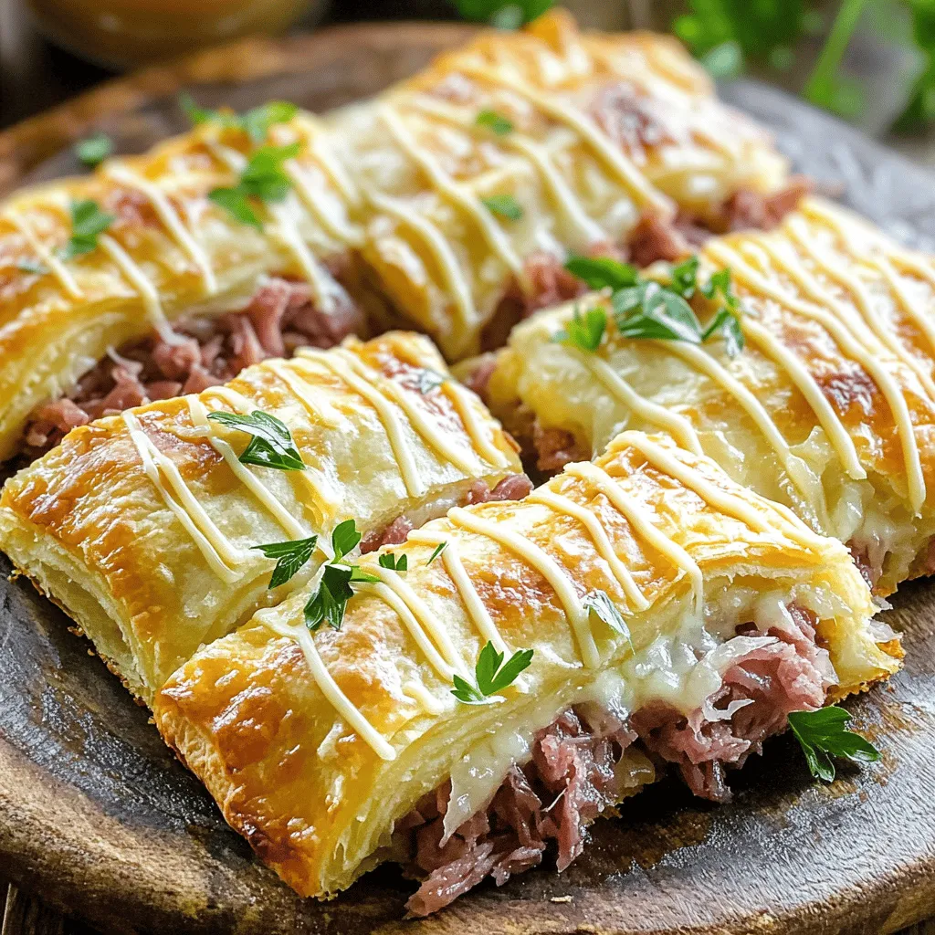 To make a Reuben Crescent Bake, you need some key ingredients that blend well together. Here’s what you’ll need: