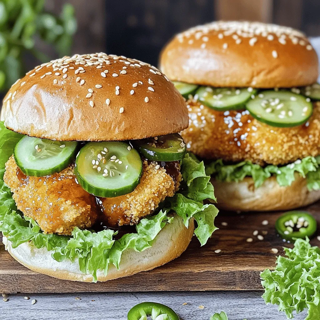 To make a sticky crispy kipburger, you need simple but tasty ingredients. First, grab 500g of boneless and skinless chicken thighs. These will give you juicy and tender meat. Next, you need 1 cup of buttermilk. This helps marinate the chicken, making it flavorful.