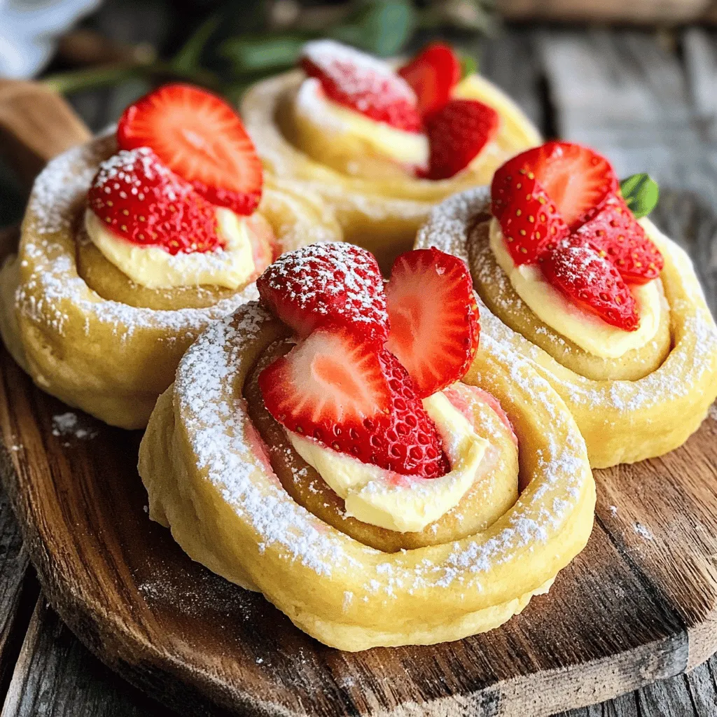 - 2 cups all-purpose flour - 1/4 cup granulated sugar - 1/2 teaspoon salt - 1 packet (2 1/4 teaspoons) instant yeast - 1/2 cup whole milk, warmed - 1/4 cup unsalted butter, melted - 1 large egg - 1/2 cup cream cheese, softened - 1/4 cup powdered sugar - 1/2 teaspoon vanilla extract - 1 cup fresh strawberries, chopped - 1/2 teaspoon lemon zest - 1/4 teaspoon cinnamon