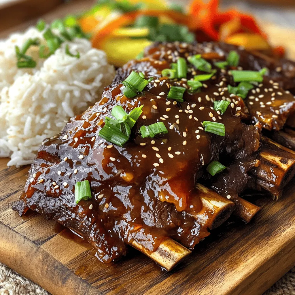 To make the best caramelized beef short rib recipe, you need a few key ingredients. First, buy 2 lbs of beef short ribs. These cuts are rich and tender. Next, gather your sauces. You will need 1/4 cup soy sauce and 1/4 cup hoisin sauce. These add depth and sweetness. Add 1/4 cup brown sugar to the mix for extra caramel flavor.