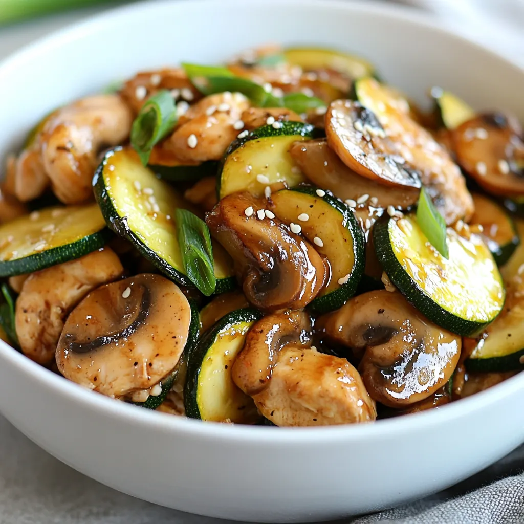 Zucchini Mushroom Chicken Stir Fry Flavorful and Easy