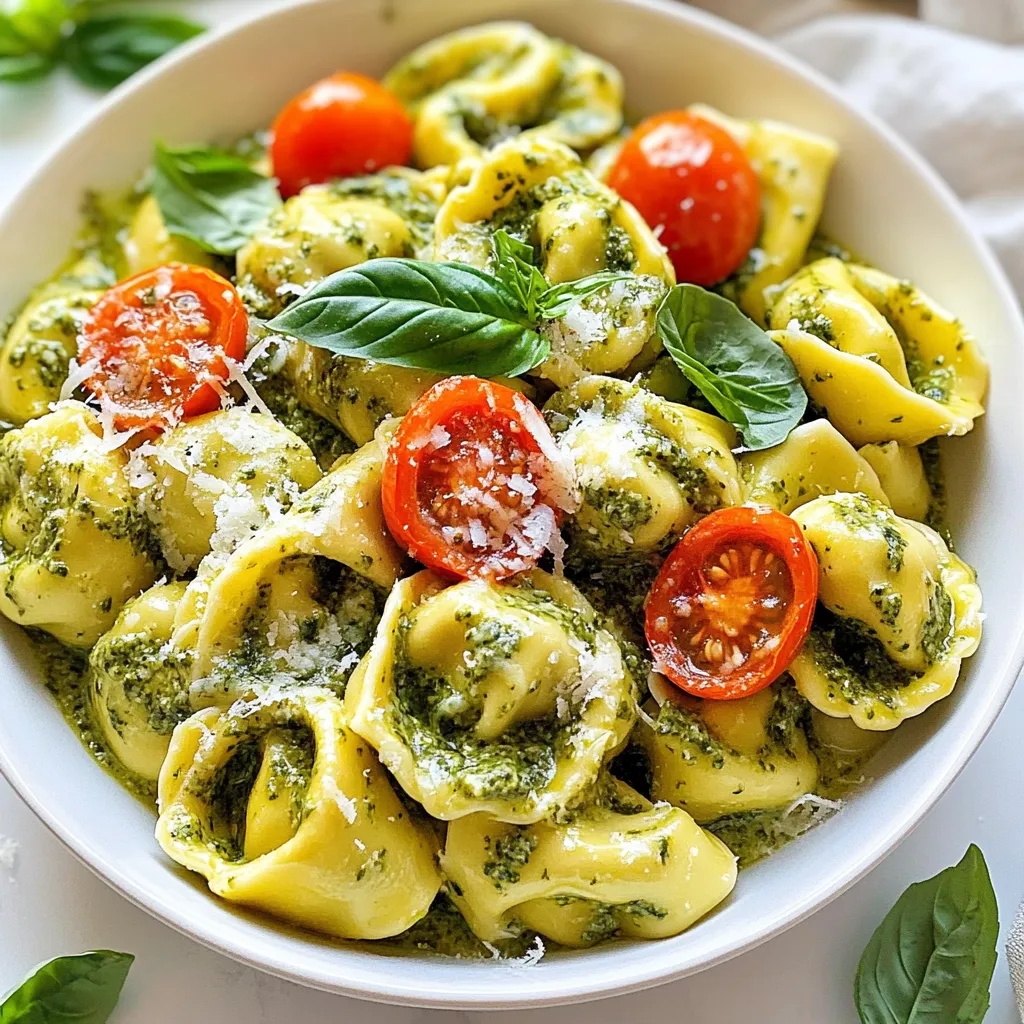 Creamy Pesto Tortellini Rich and Flavorful Meal