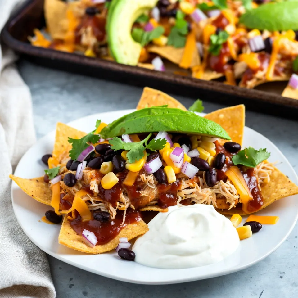 Savory Sheet Pan BBQ Chicken Nachos for Easy Snacking