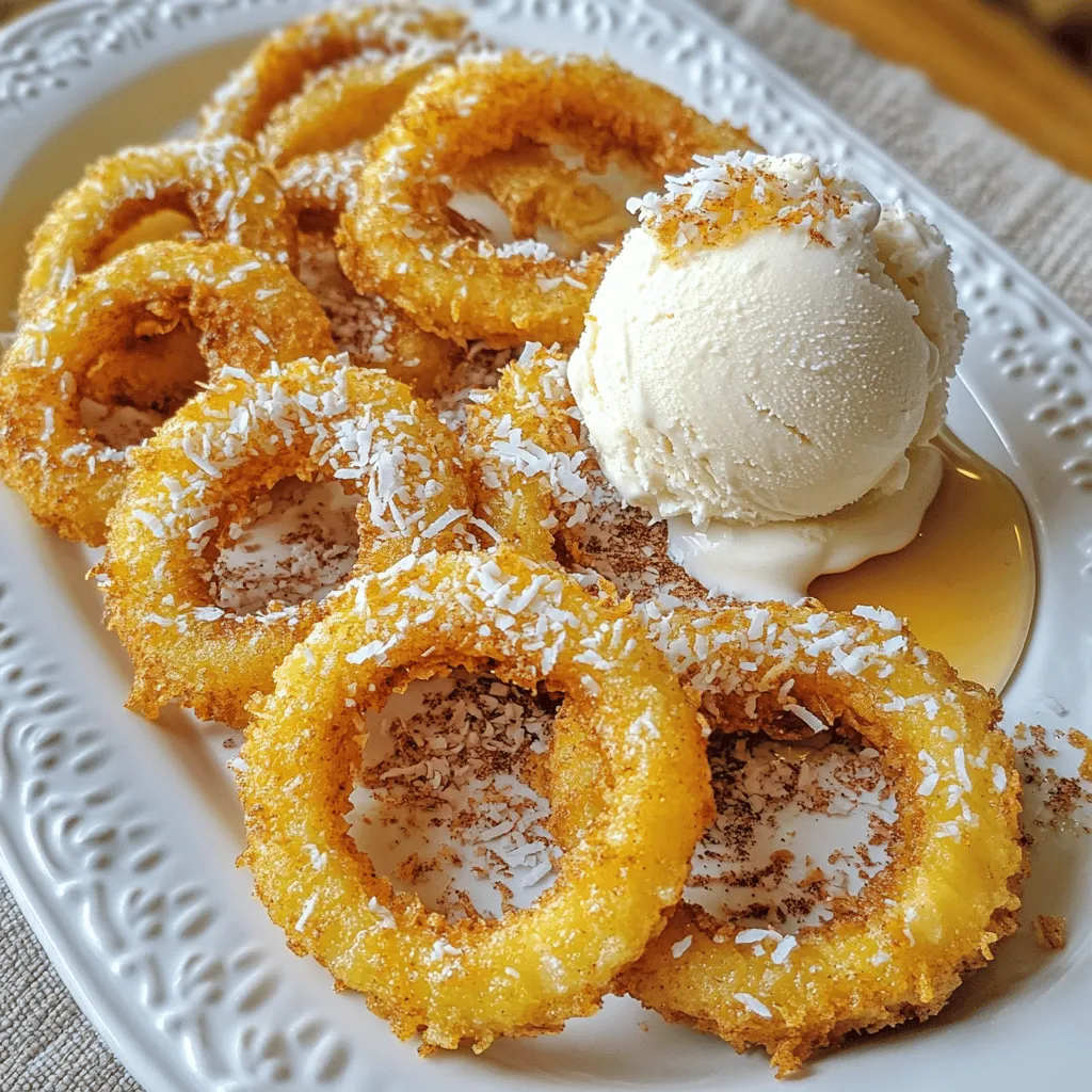 To make fried pineapple rings, you need a few simple ingredients. The star of the dish is the fresh pineapple. You want a ripe pineapple that is sweet and juicy. A good pineapple will have a sweet smell at the base and firm skin.
