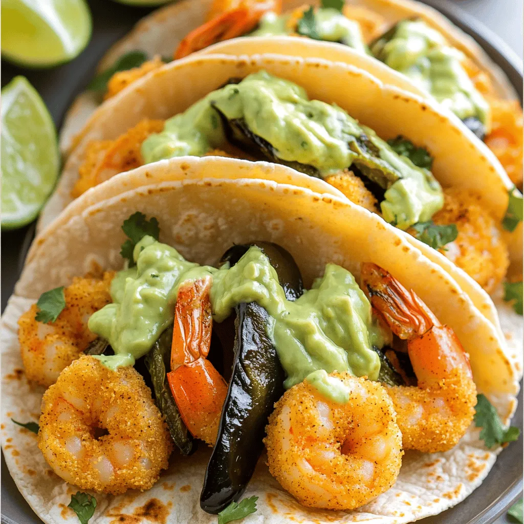 Crispy Shrimp &#038; Poblano Tacos Satisfying Flavor Burst