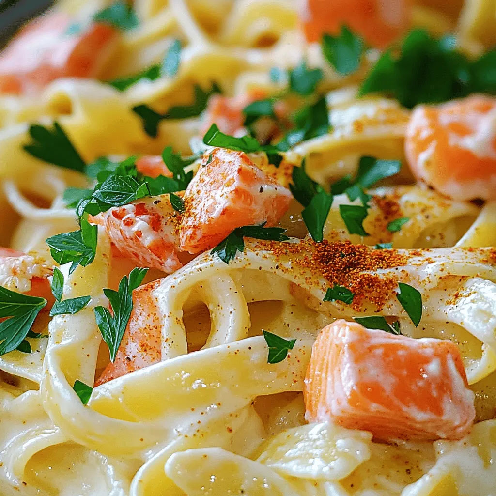 The Best Recipe For Cajun Lobster, Crab, and Salmon Alfredo Delight