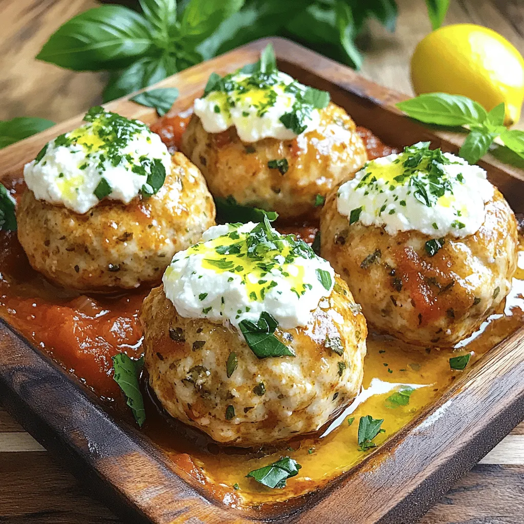 Juicy Italian Chicken Meatballs with Creamy Ricotta