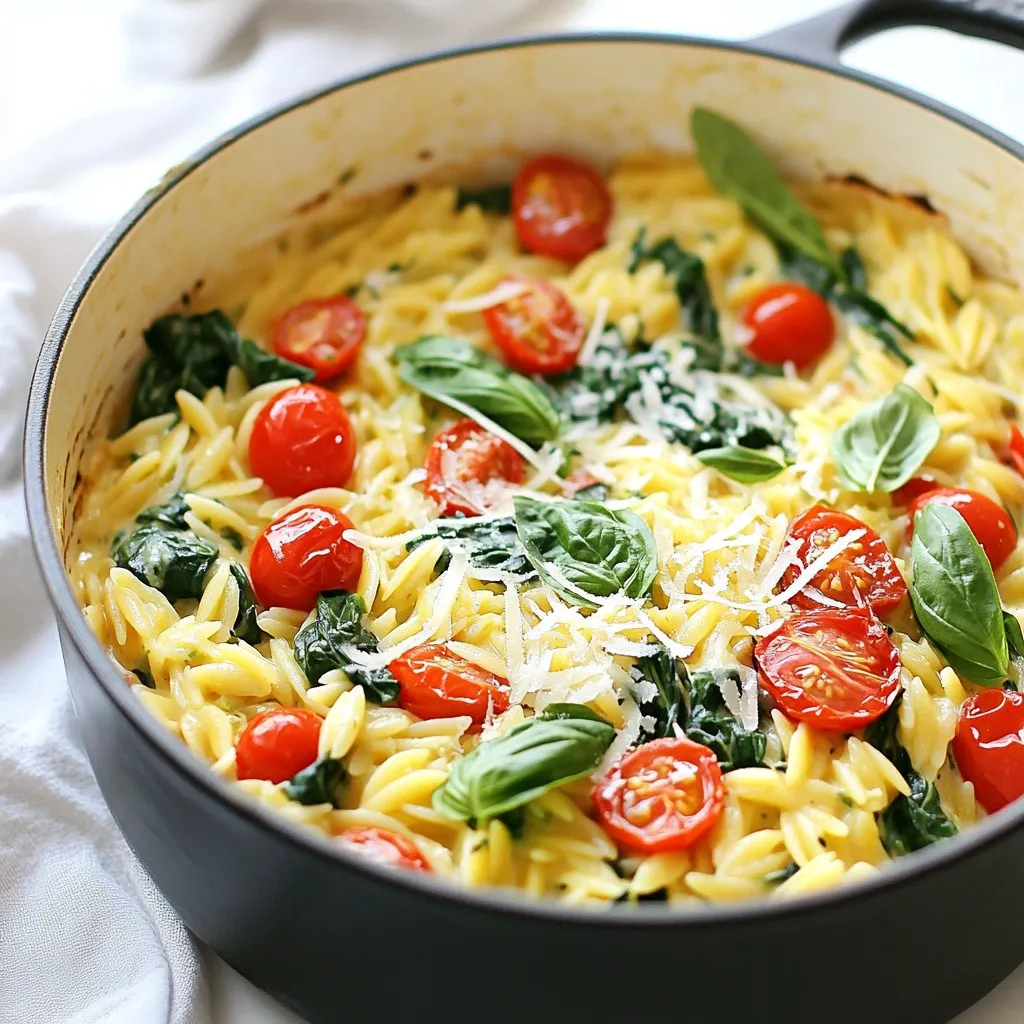 One-Pot Creamy Spinach Orzo Easy and Flavorful Dish