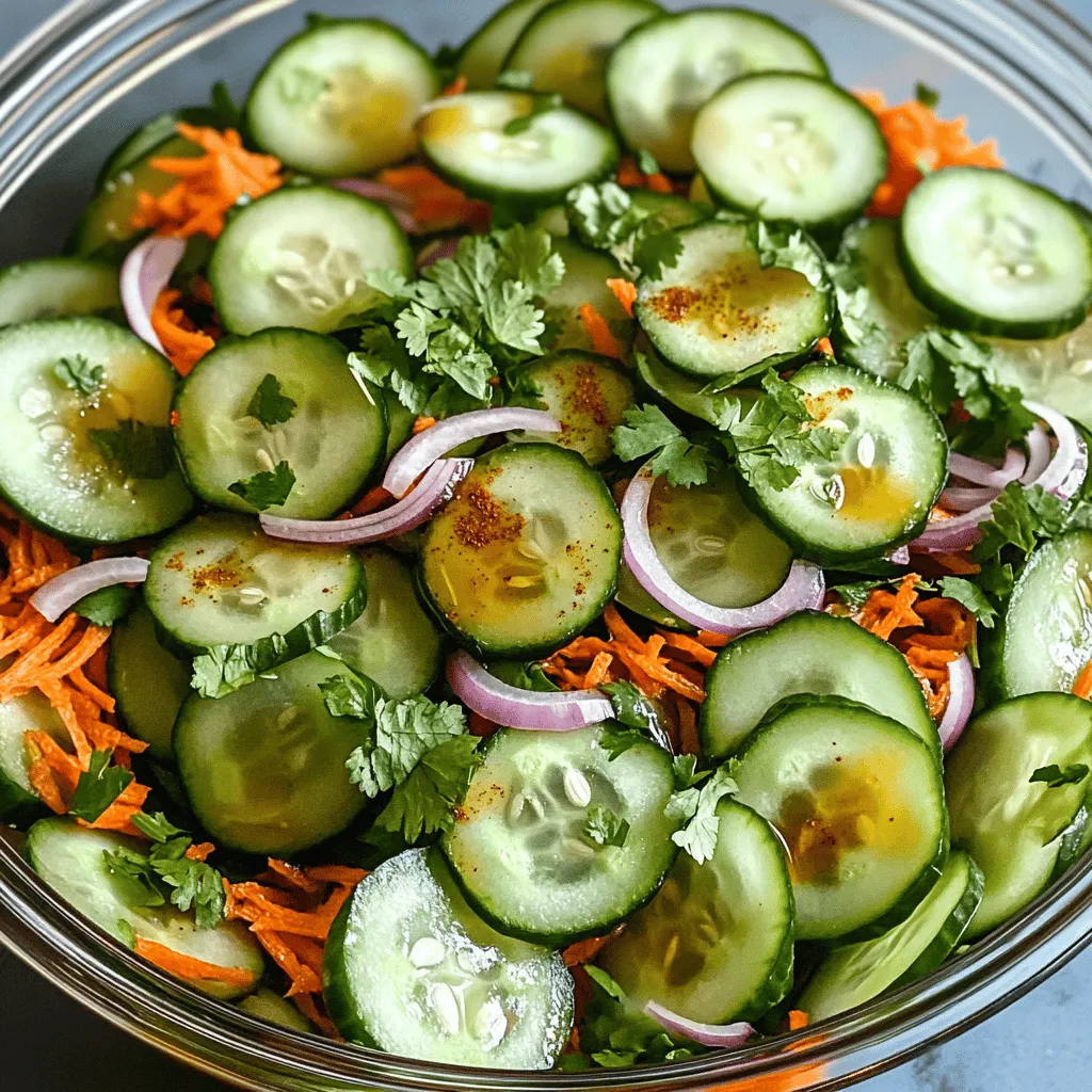 Pepino e Cenoura Fresh Salad with Crunchy Texture