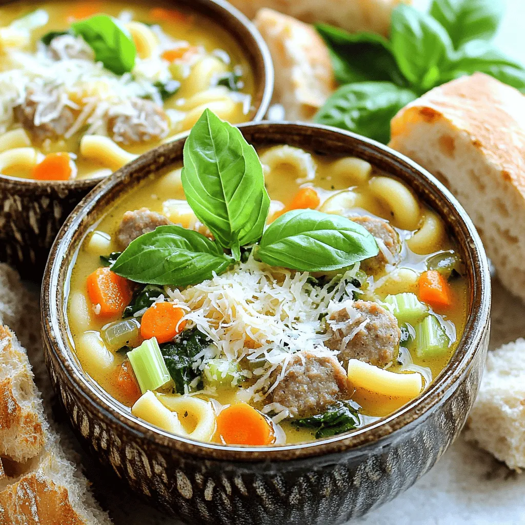 Creamy Parmesan Italian Sausage Ditalini Soup Delight