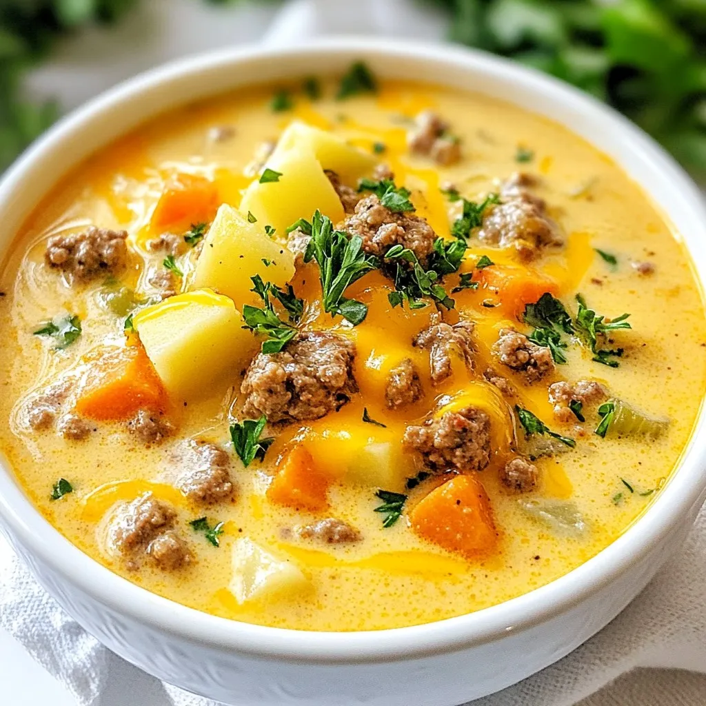 Instant Pot Cheeseburger Soup Hearty and Comforting Dish
