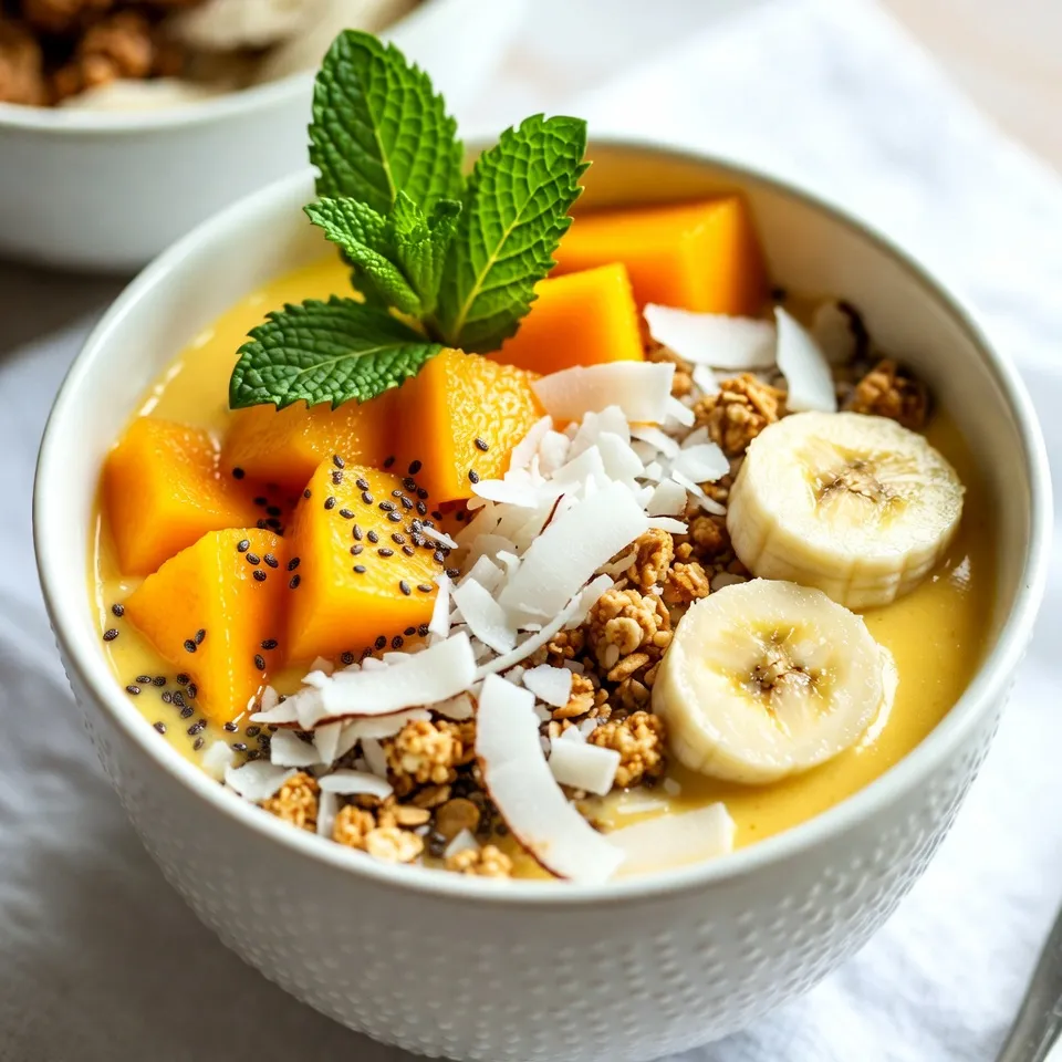 Coconut Mango Smoothie Bowl Refreshing and Energizing
