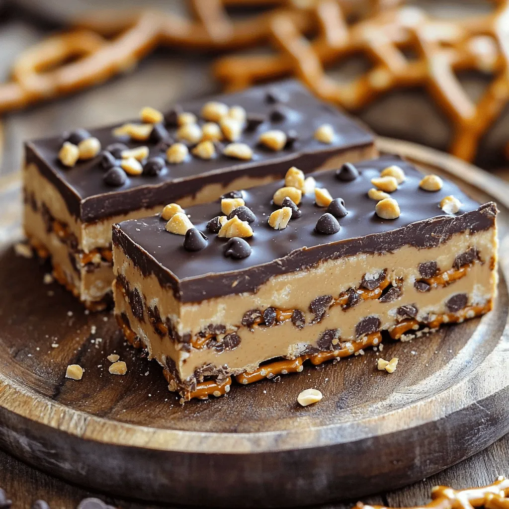 No-Bake Chocolate Peanut Butter Pretzel Bars Delight
