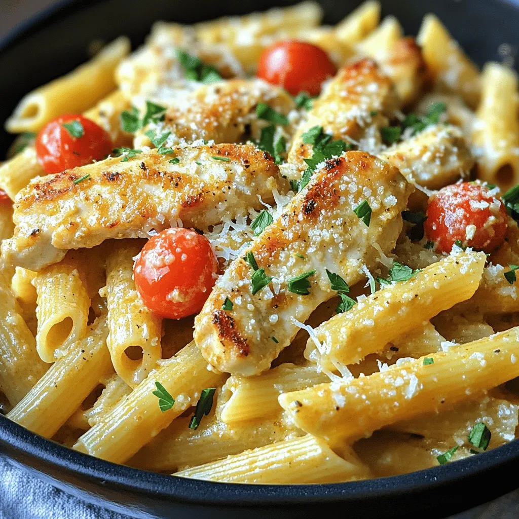 When making creamy Parmesan chicken with penne, you’ll need these key ingredients to create a dish full of flavor. Here’s what you need: