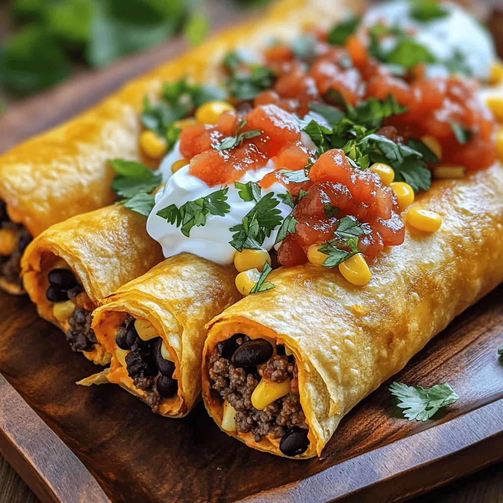 Taco tortilla roll ups are easy and fun to make. To get started, you need some key ingredients.