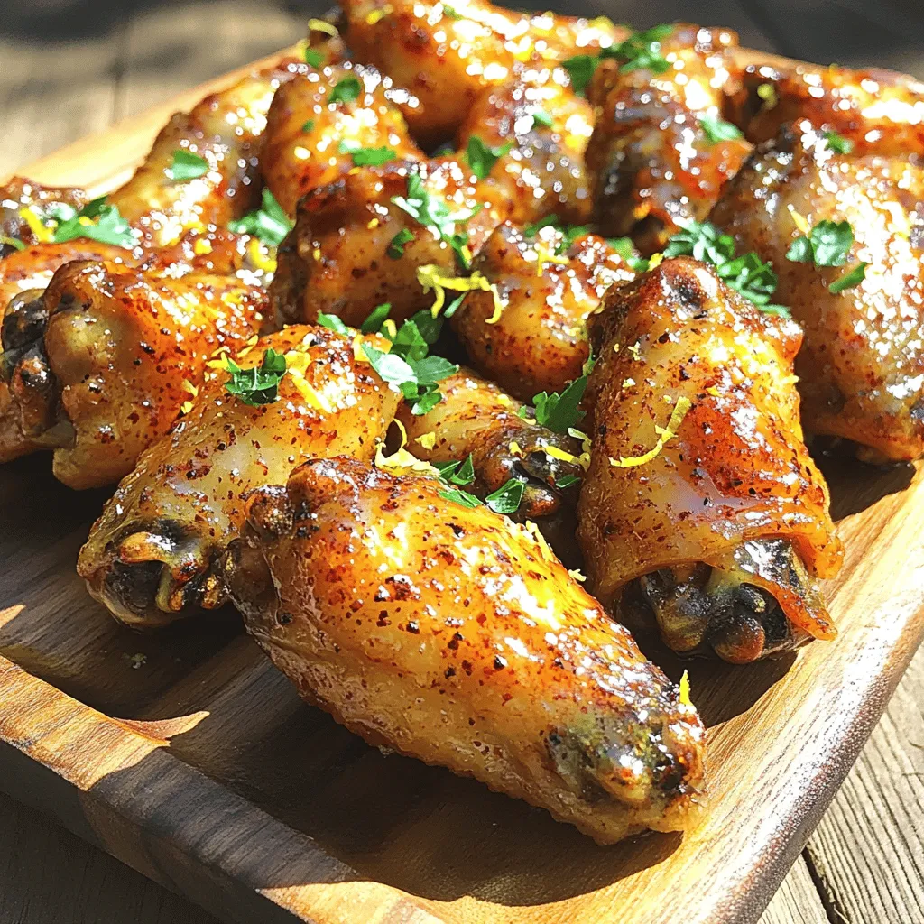 To make lemon-pepper wings, you need a few key ingredients. First, chicken wings are the star of the dish. Use about 2 pounds for a good meal. Next, you’ll want olive oil, which adds richness and helps the seasoning stick. Fresh lemon juice and zest bring that bright, tangy flavor.