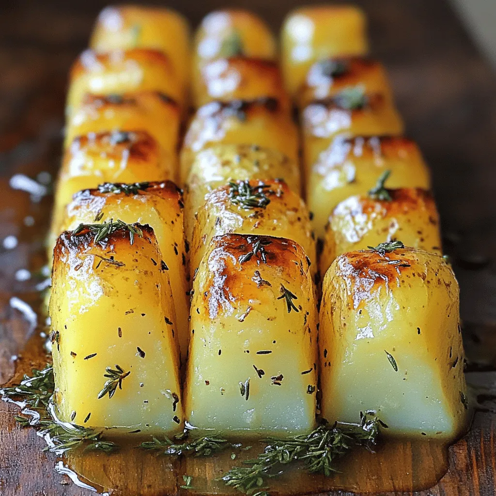 Fondant potatoes are a rich, creamy side dish. They have a unique shape and texture. To make them, you need large Yukon Gold potatoes. These potatoes are perfect for fondant potatoes because they are buttery and creamy.
