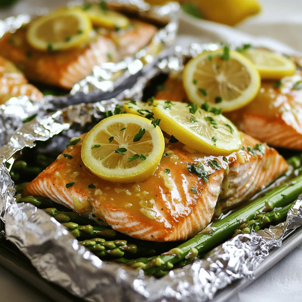 Baked Salmon in Foil with Flavorful Asparagus Sauce
