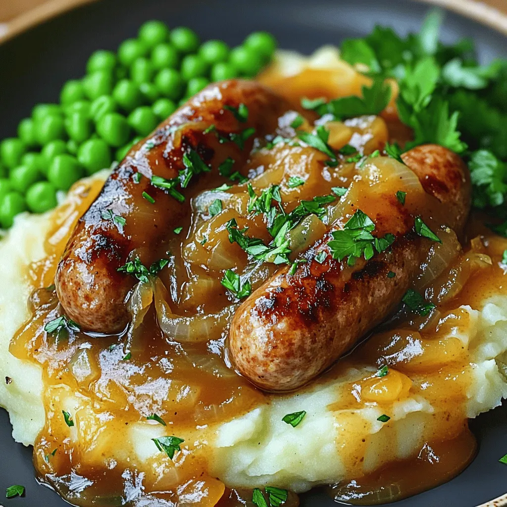 Bangers and Mash with Onion Gravy Comfort Food Delight