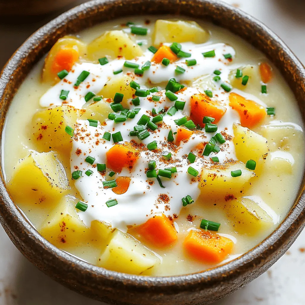To make a great German potato soup, you need a few key ingredients. The best potatoes for soup are russet potatoes. They are starchy and create a creamy texture. You will need about four large russet potatoes. Peel and dice them for cooking.