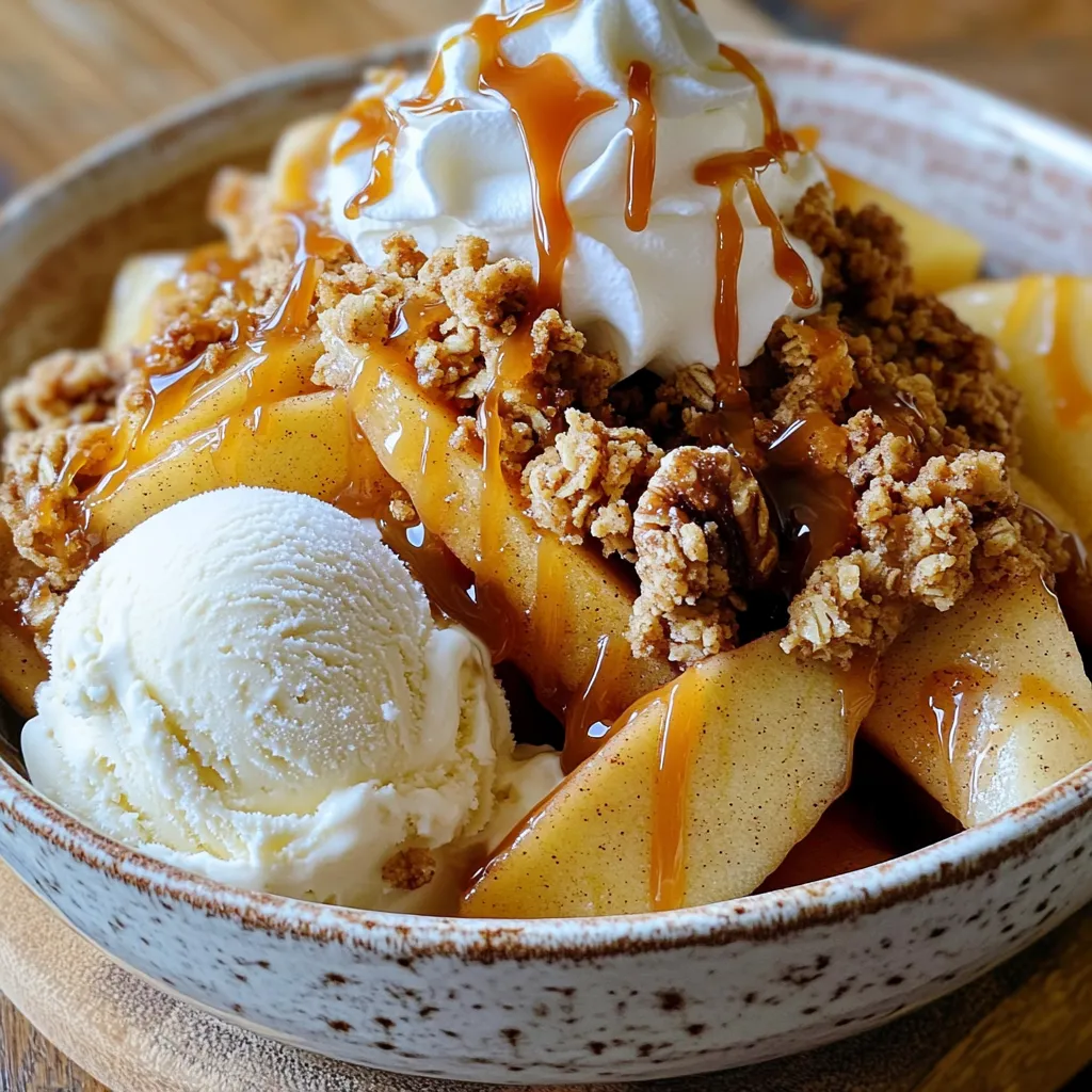 Caramel Apple Crisp Sundae Irresistible Dessert Treat