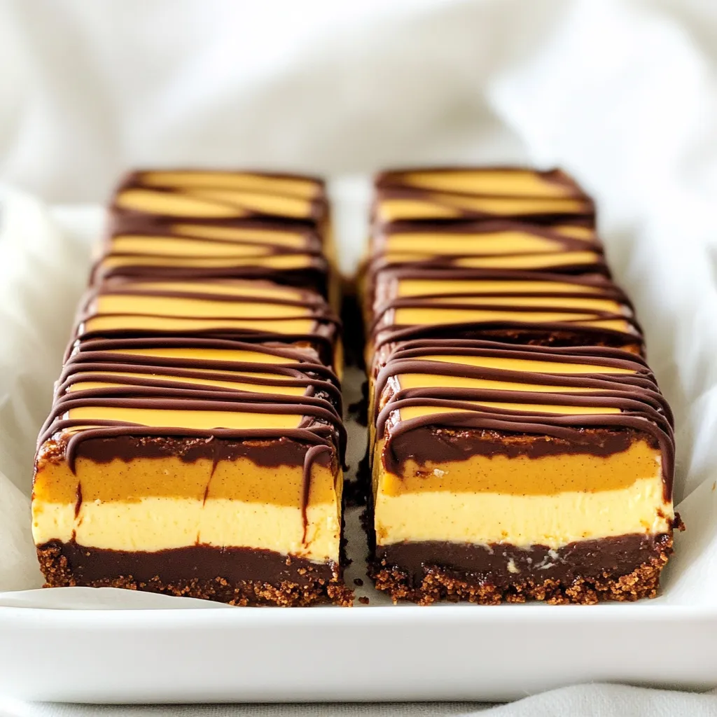 No-Bake Chocolate Pumpkin Cheesecake Bars Delight