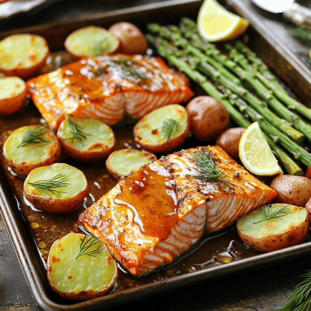 Crispy Sheet Pan Salmon and Asparagus with Potatoes