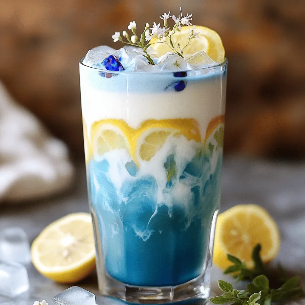 Iced Butterfly Pea Flower Tea Latte Refreshing Delight