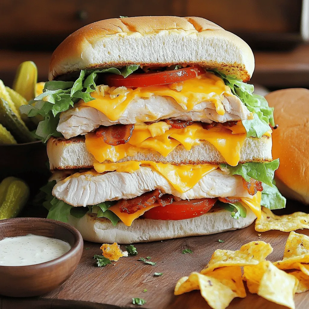 To make a tasty chicken bacon ranch sandwich, you need these main ingredients: