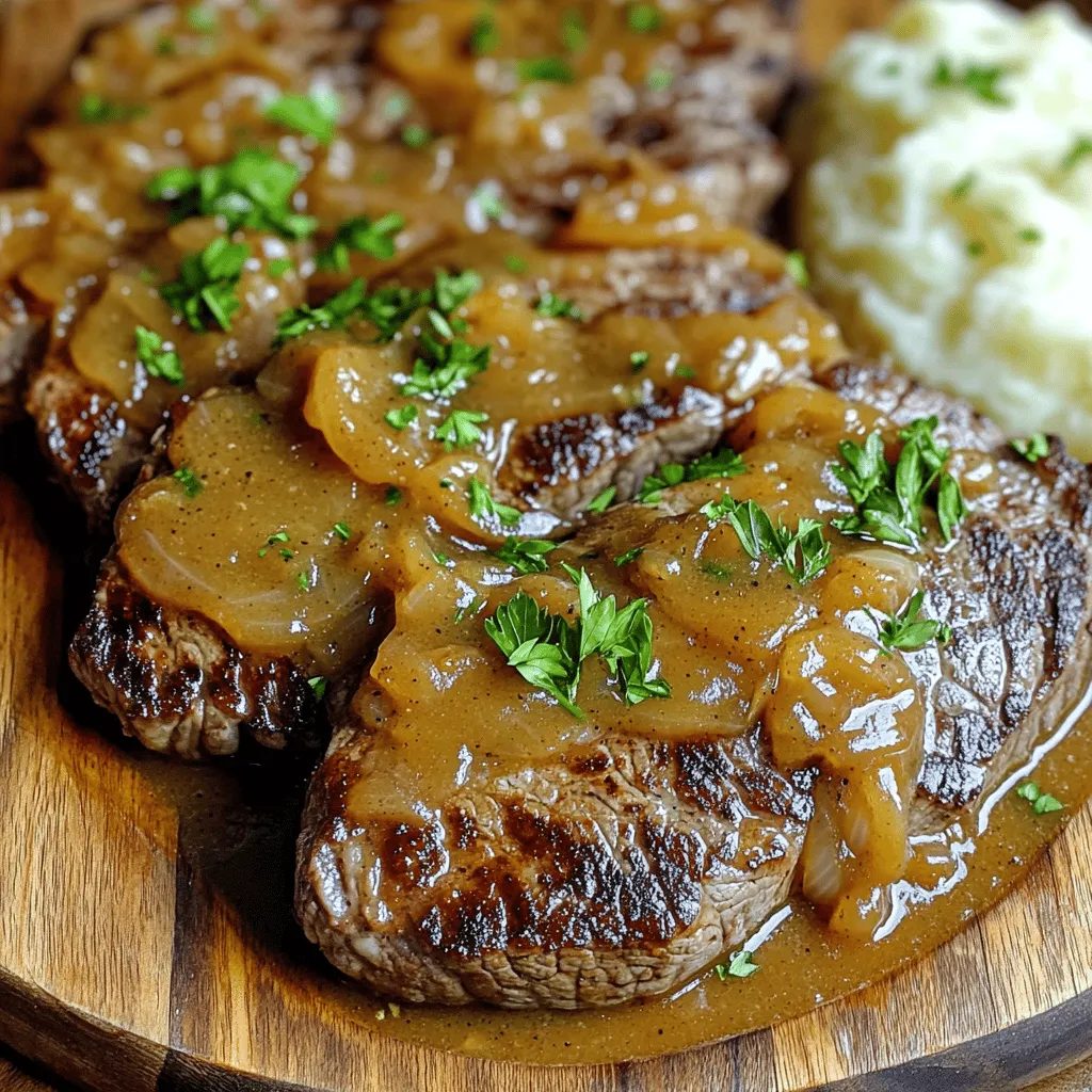 To create a delicious onion gravy smothered steak, you need good ingredients. Start with quality cuts of steak. For this recipe, I like using boneless ribeye steaks. They are tender and flavorful. You can also use sirloin or flank steak if you prefer.