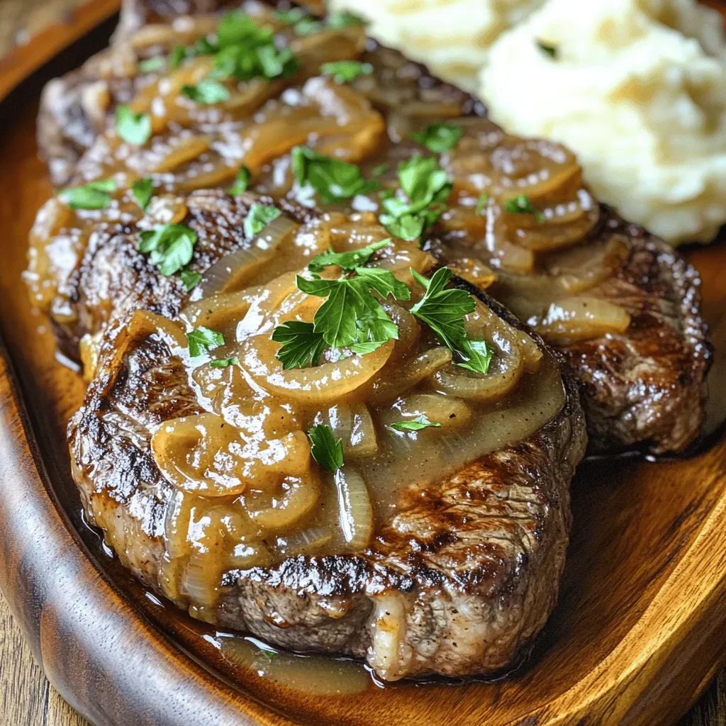 Onion Gravy Smothered Steak Hearty Southern Comfort Dish