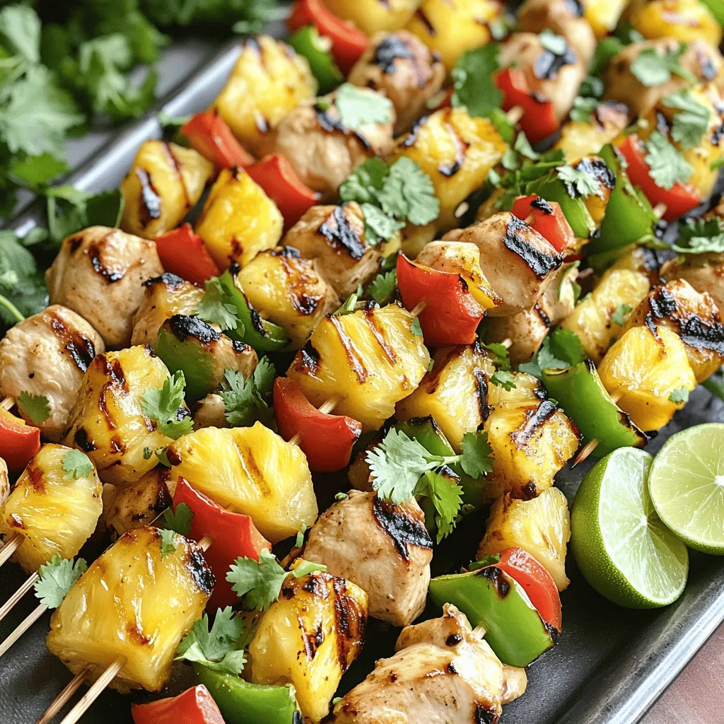 Grilled Pineapple Chicken Skewers Flavorful Delight