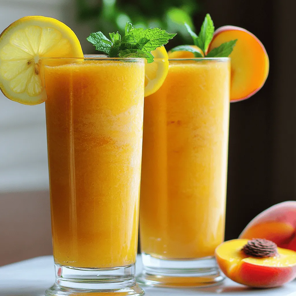 The Easiest Frozen Peach Lemonade Refreshing Summer Drink