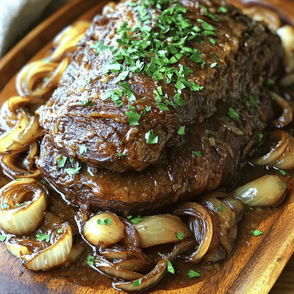 To prepare slow cooker beef brisket with balsamic onion gravy, start with fresh ingredients. For this recipe, you will need 3-4 pounds of beef brisket, onions, garlic, and balsamic vinegar. Other key ingredients include beef broth, brown sugar, thyme, and paprika. You will also need olive oil, salt, and pepper.