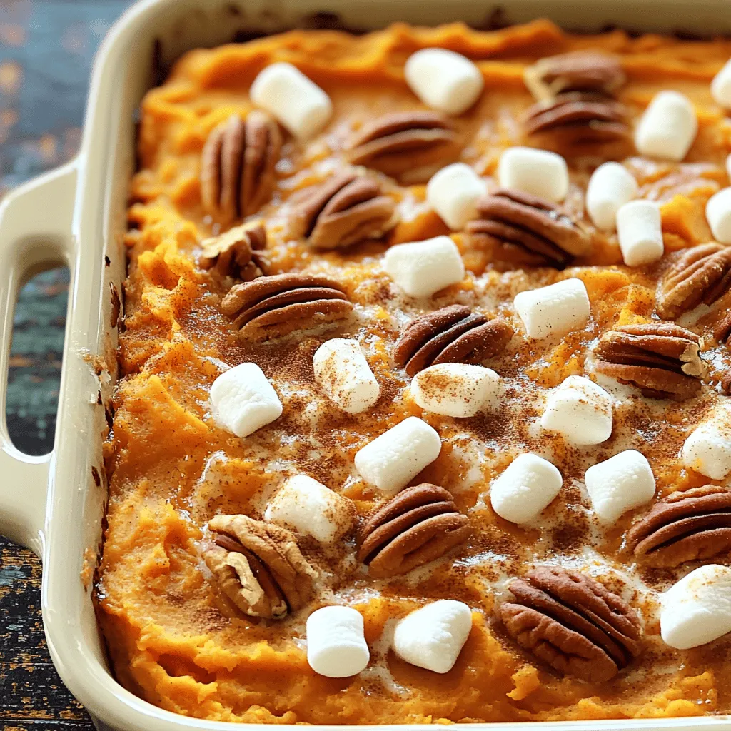 When making sweet potato casserole with marshmallows, choose the right ingredients. The key ingredients make this dish rich and tasty.