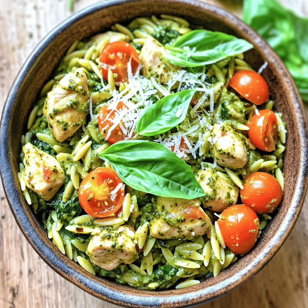 Creamy Pesto Chicken Orzo Savory and Simple Dish