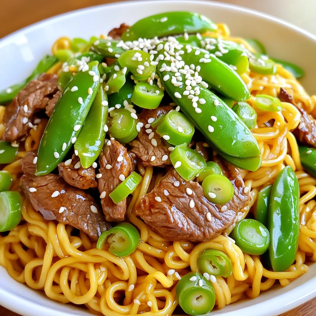 Savory Sesame Garlic Beef Noodles in 15 Minutes