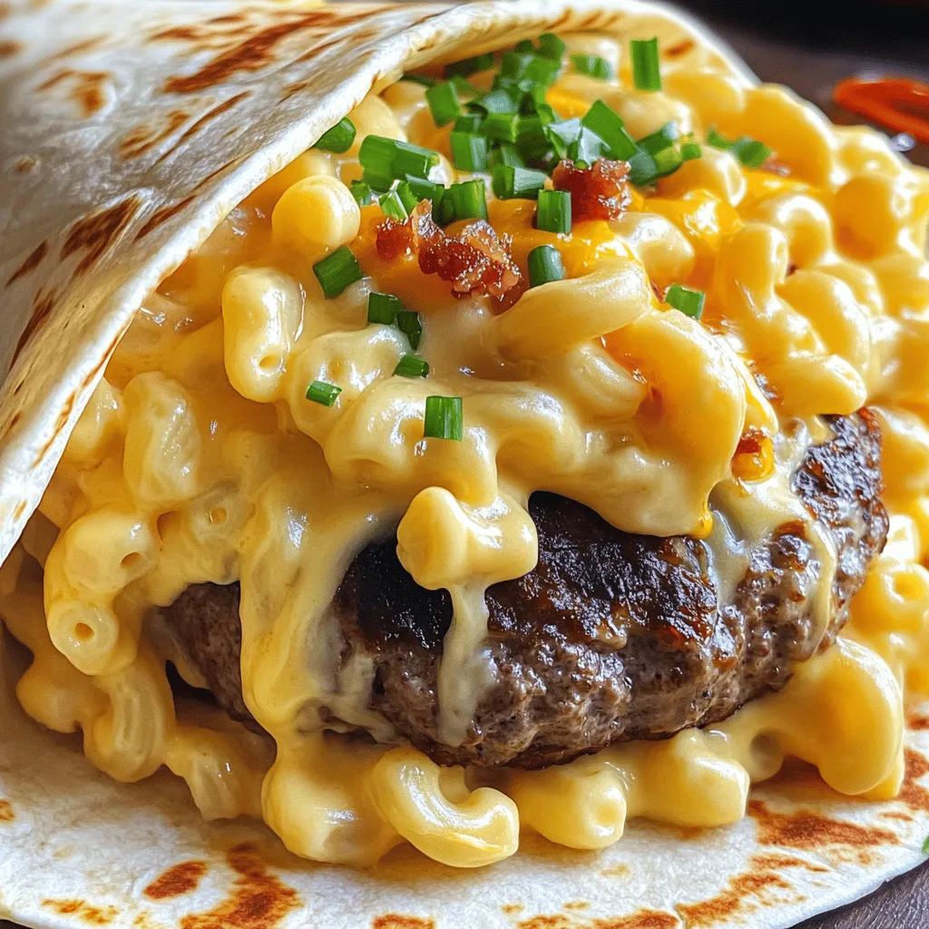 Satisfying Bacon Mac’n’cheese Burger Wrap Recipe