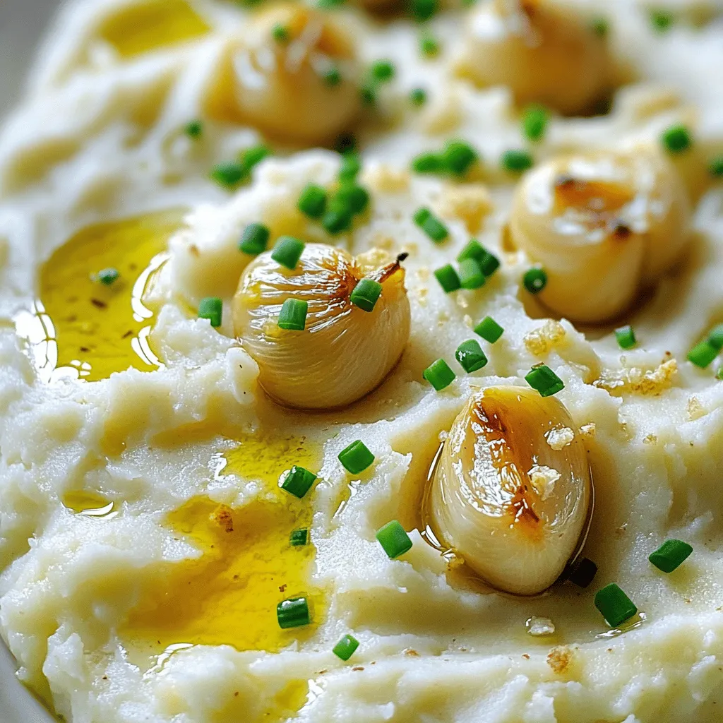 Roasted Garlic Mashed Cauliflower Creamy Delight