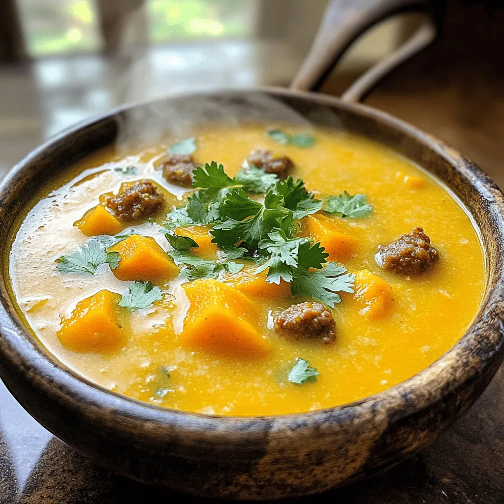 Hearty Beef Sausage Butternut Soup Recipe to Savor