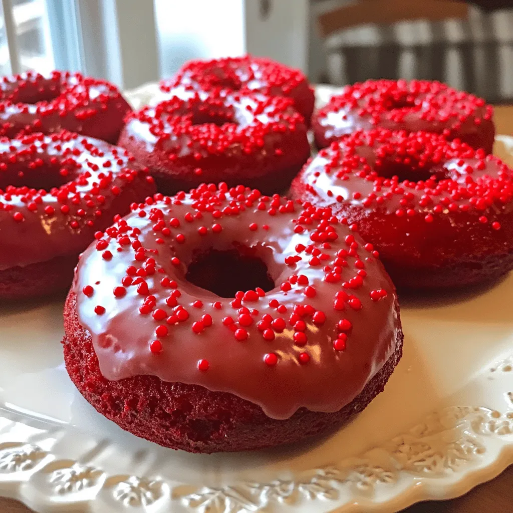 Red velvet donuts are a fun twist on classic red velvet cake. They have a rich red color and a soft, moist texture. Many people love their unique flavor, which combines cocoa and buttermilk. This flavor profile gives them a subtle chocolate taste with a slight tang.