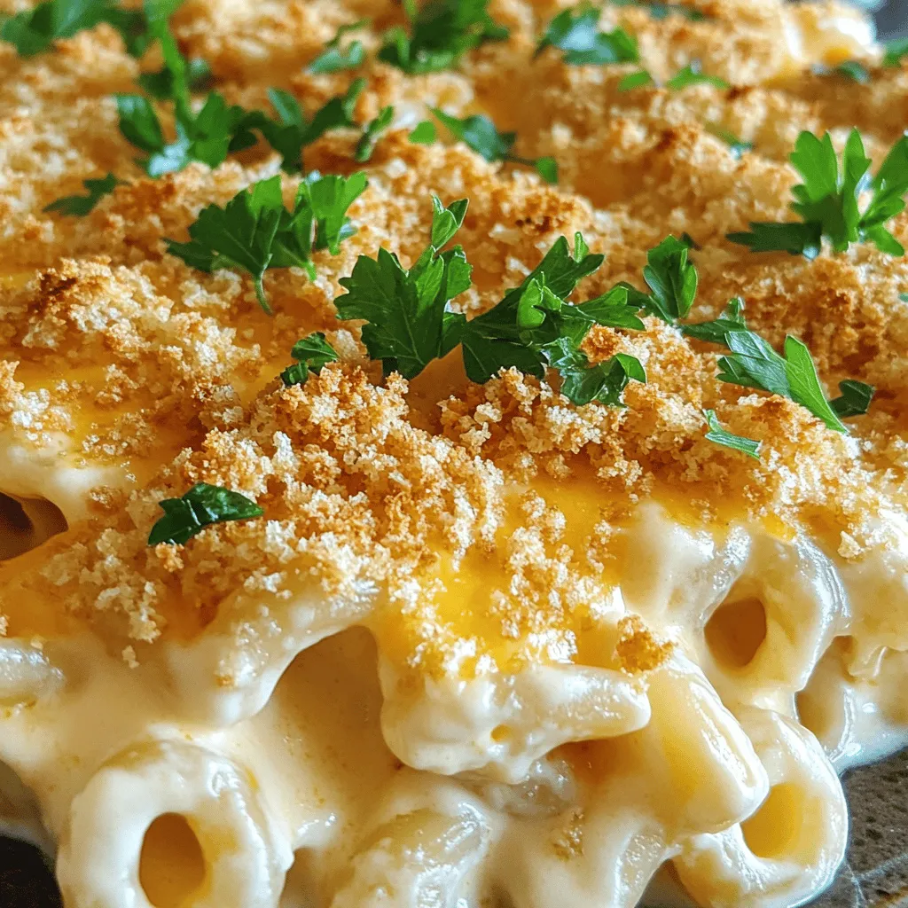 To create a creamy baked mac and cheese, you need simple yet essential ingredients. Start with 8 ounces of elbow macaroni. This pasta shape holds the cheese sauce well.