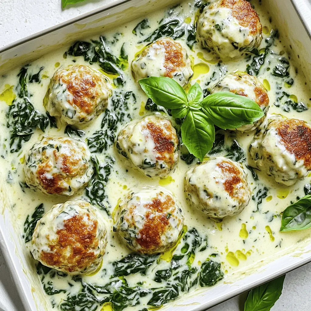 Chicken Ricotta Meatballs in Spinach Alfredo Sauce Recipe