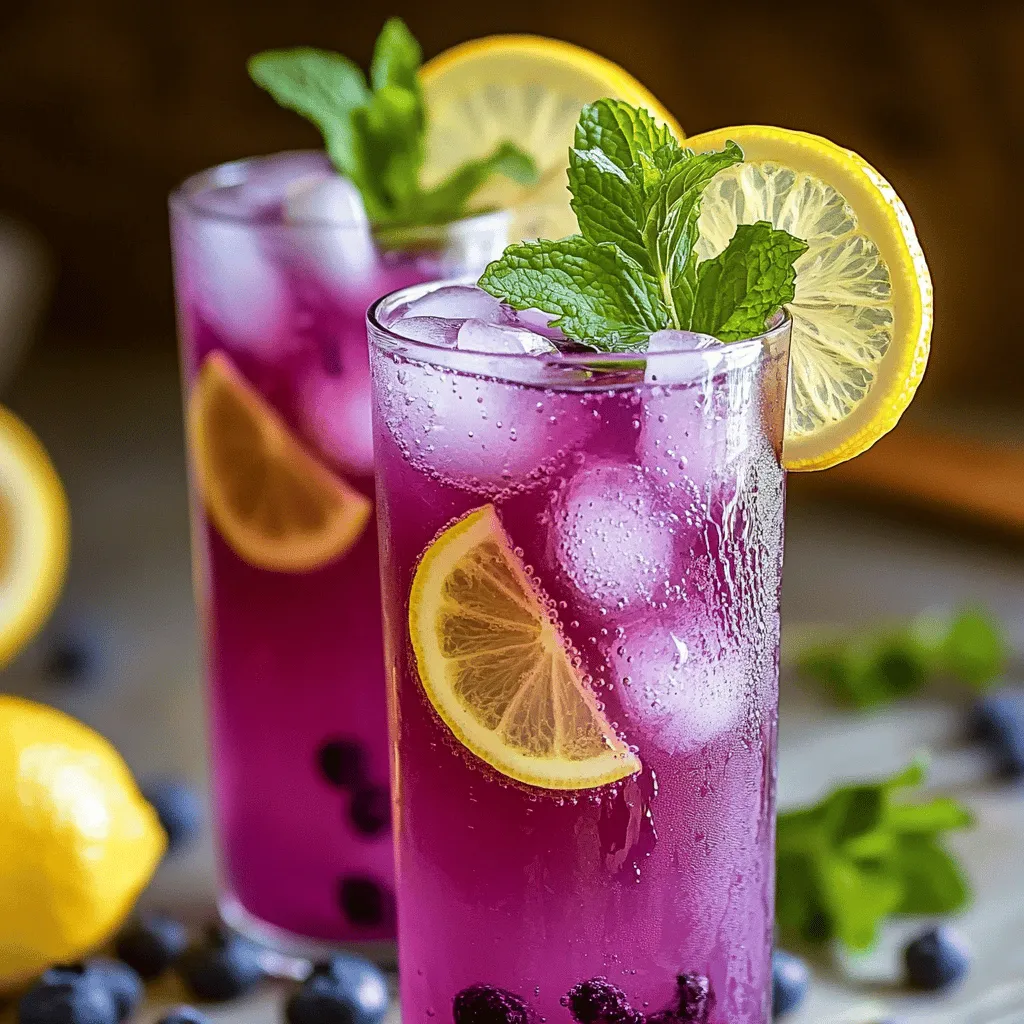 How to Make Blueberry Tea Lemonade Refreshing Drink