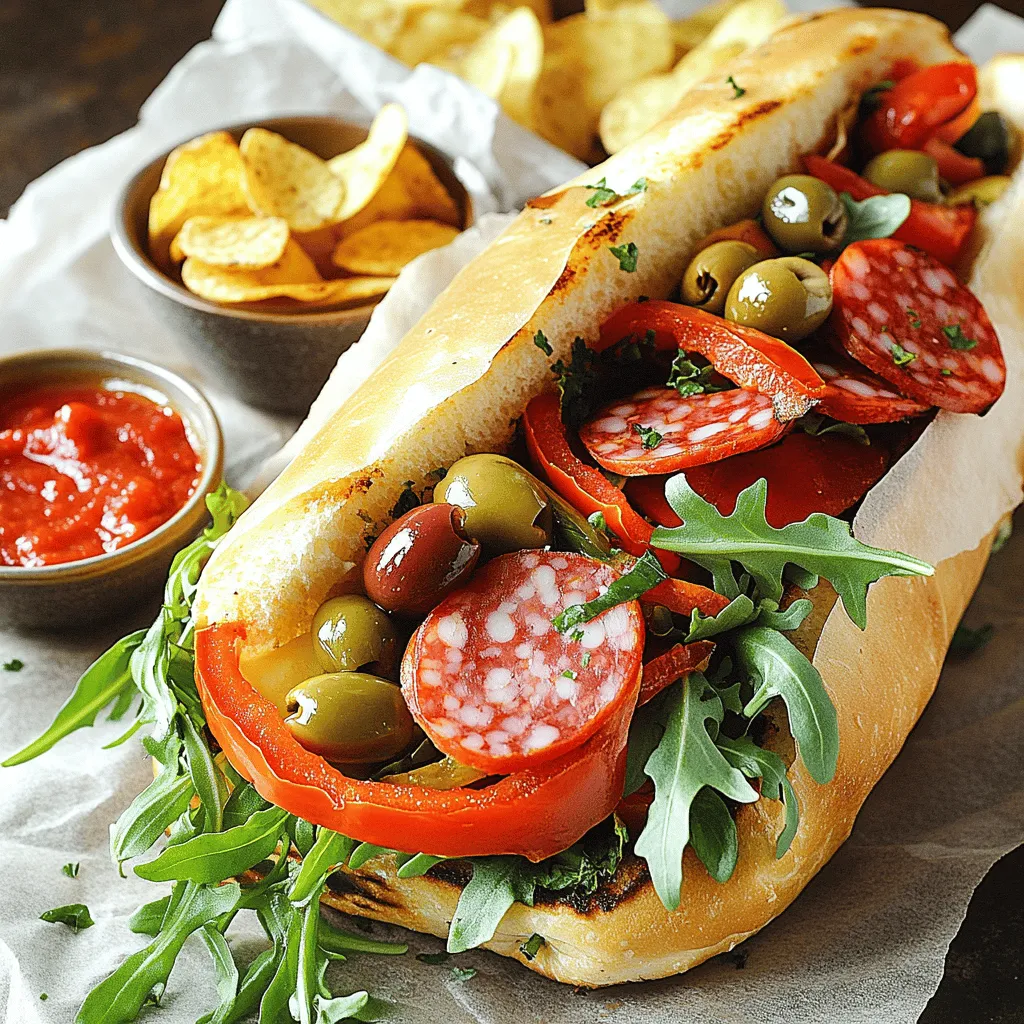 The best chopped Italian sandwich ingredients create a tasty meal. Start with a large Italian hoagie roll. This bread is soft and holds all the flavors well. For meat, salami and capicola are great choices. They add rich taste to your sandwich. I recommend using one cup of each, chopped finely.