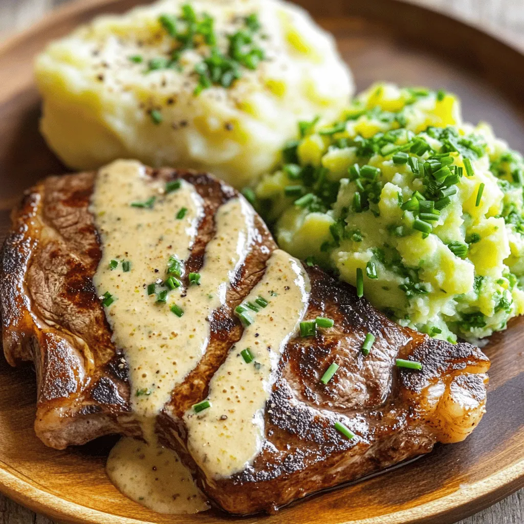 Gaelic Irish Steaks with Whiskey Cream and Colcannon Delight