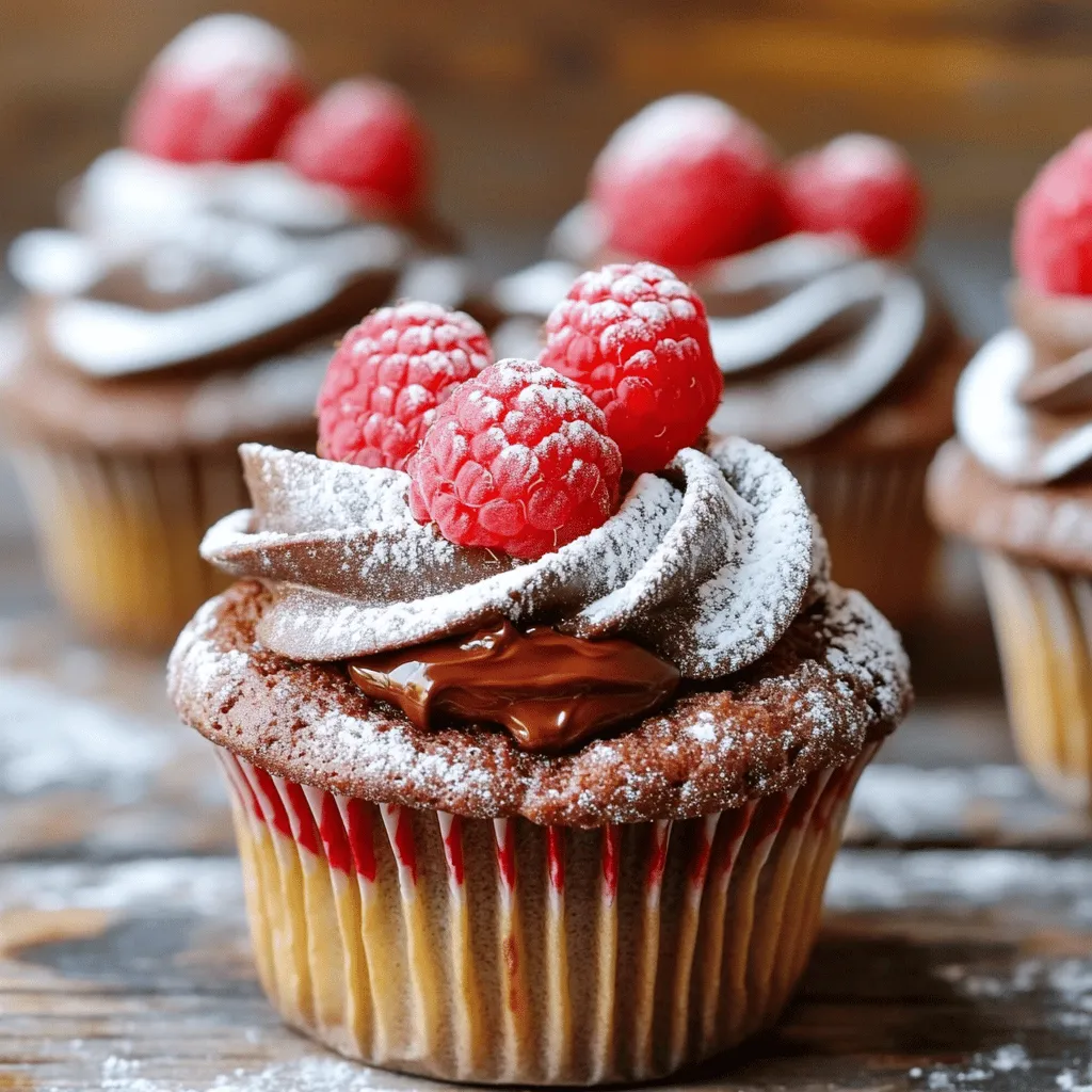 Nutella Stuffed Chocolate Raspberry Cupcakes Delight